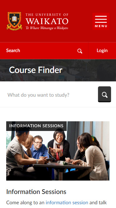 懷卡托大學響應式設計官網