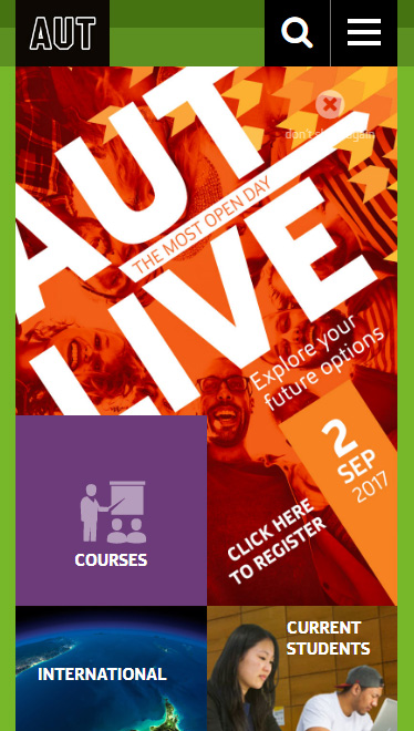 奧克蘭理工大學響應式設計官網