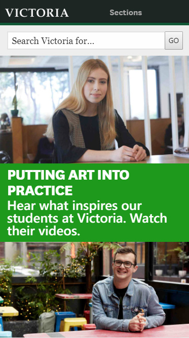 惠靈頓維多利亞大學響應式設計官網